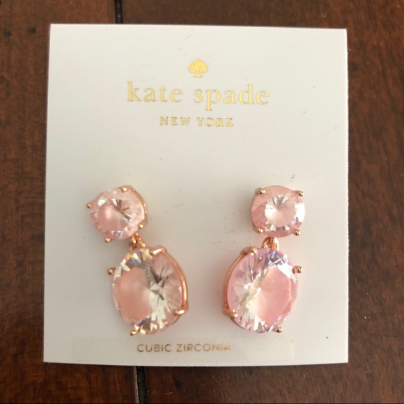 kate spade Jewelry - Kate Spade Light Pink Double Drop Earrings